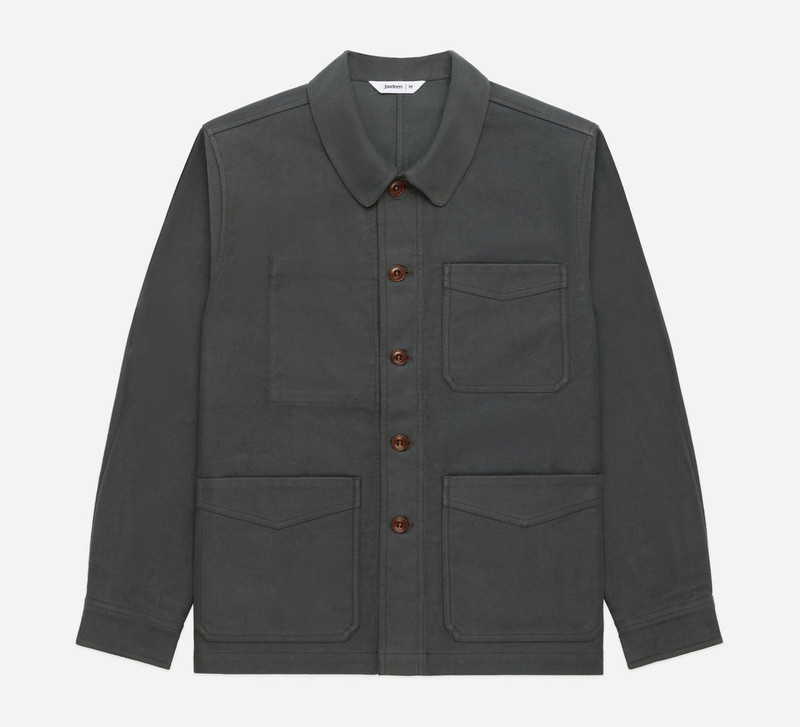 French Work Jacket ~ Grey Moleskin - 1