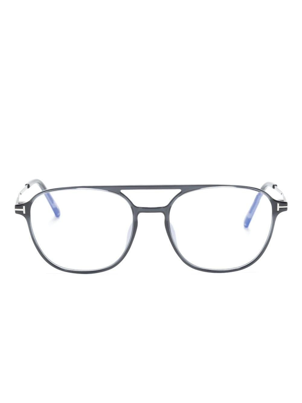 pilot-frame acetate glasses - 1