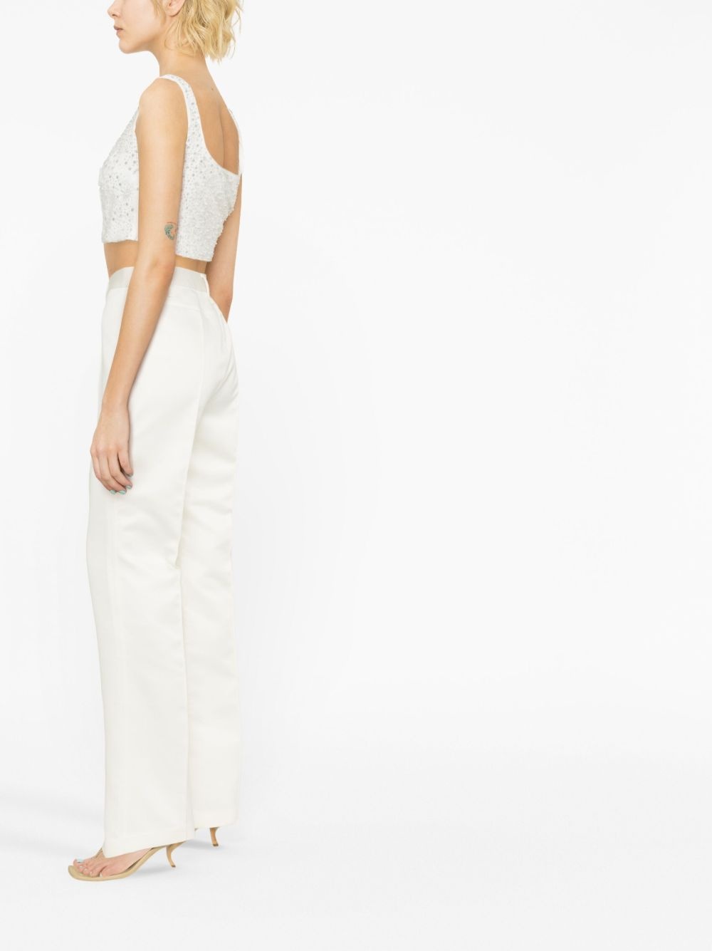 recycled polyester high-waisted trousers - 3