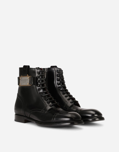 Dolce & Gabbana Brushed calfskin boots with branded plate outlook