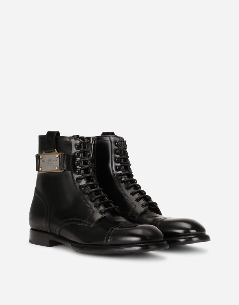 Dolce & Gabbana Brushed calfskin boots with branded plate outlook