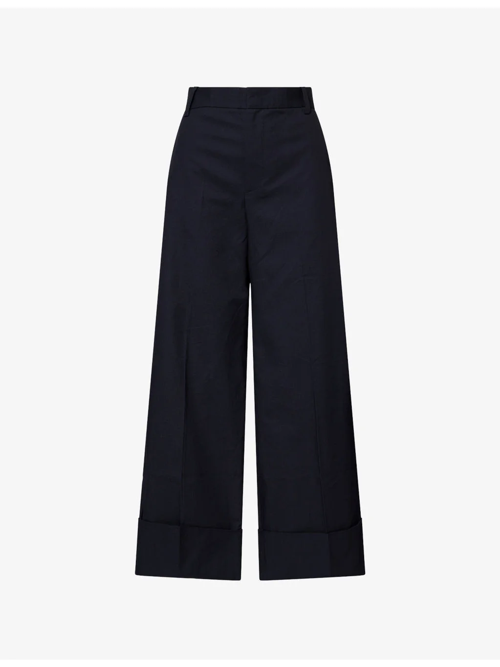 Palazzo Wide-Leg Cotton Trousers - 1