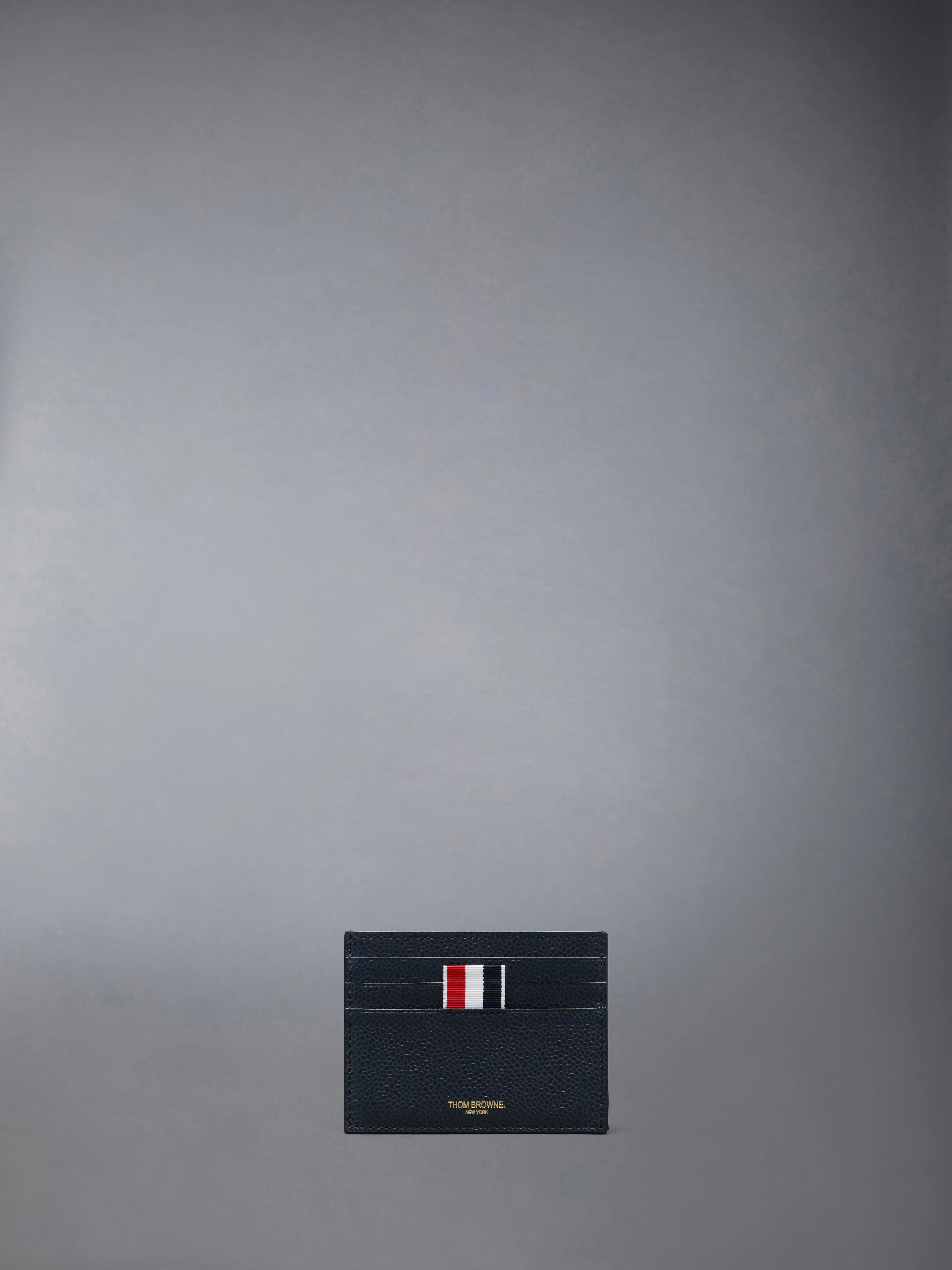 Pebble Grain Leather Note Compartment Single Card Holder - 1