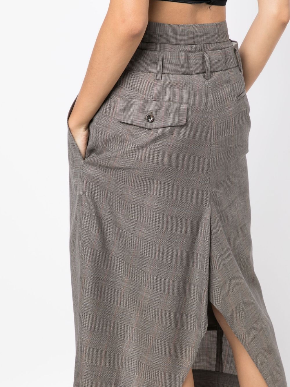 pleat-detailing plaid skirt - 5