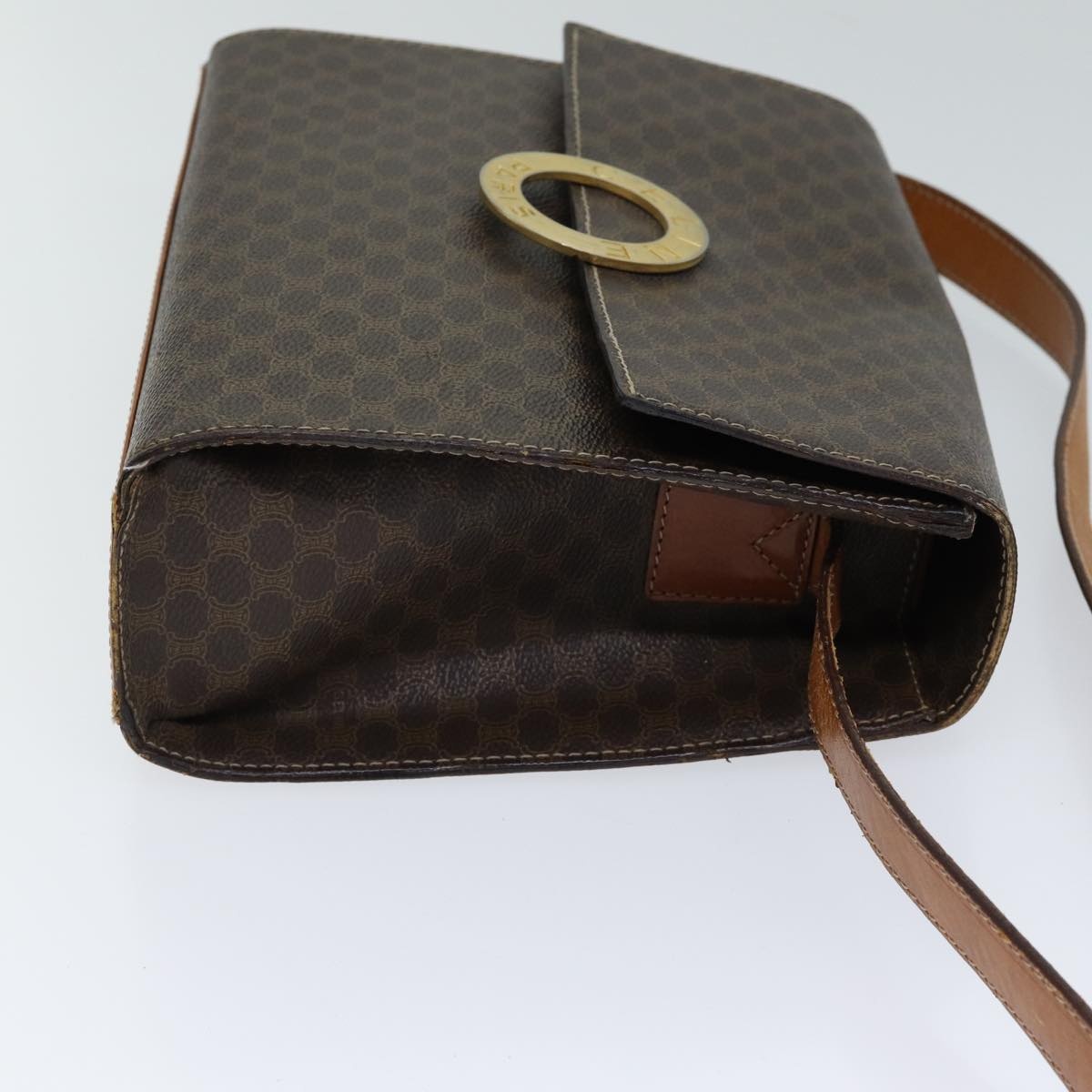 CELINE Macadam Canvas Shoulder Bag Pvc Brown - 4