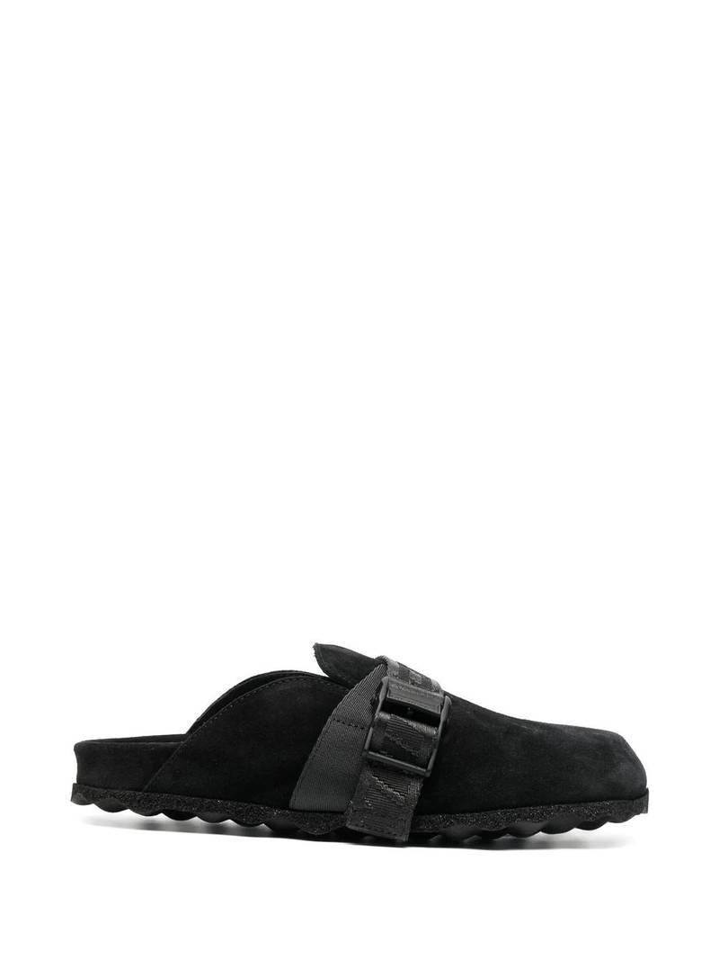 Industrial Belt suede mules 1