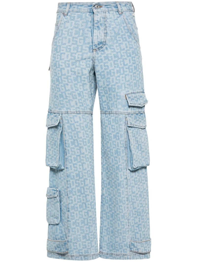 logo-print cargo jeans 1