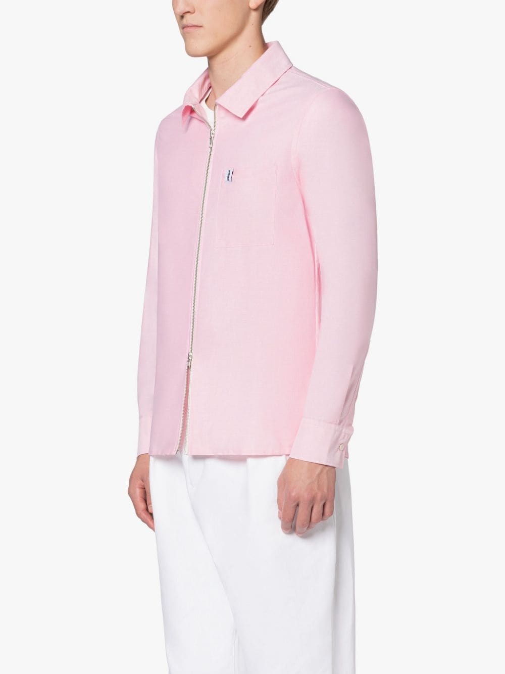 HOLBORN ZIP UP PINK COTTON SHIRT - 3