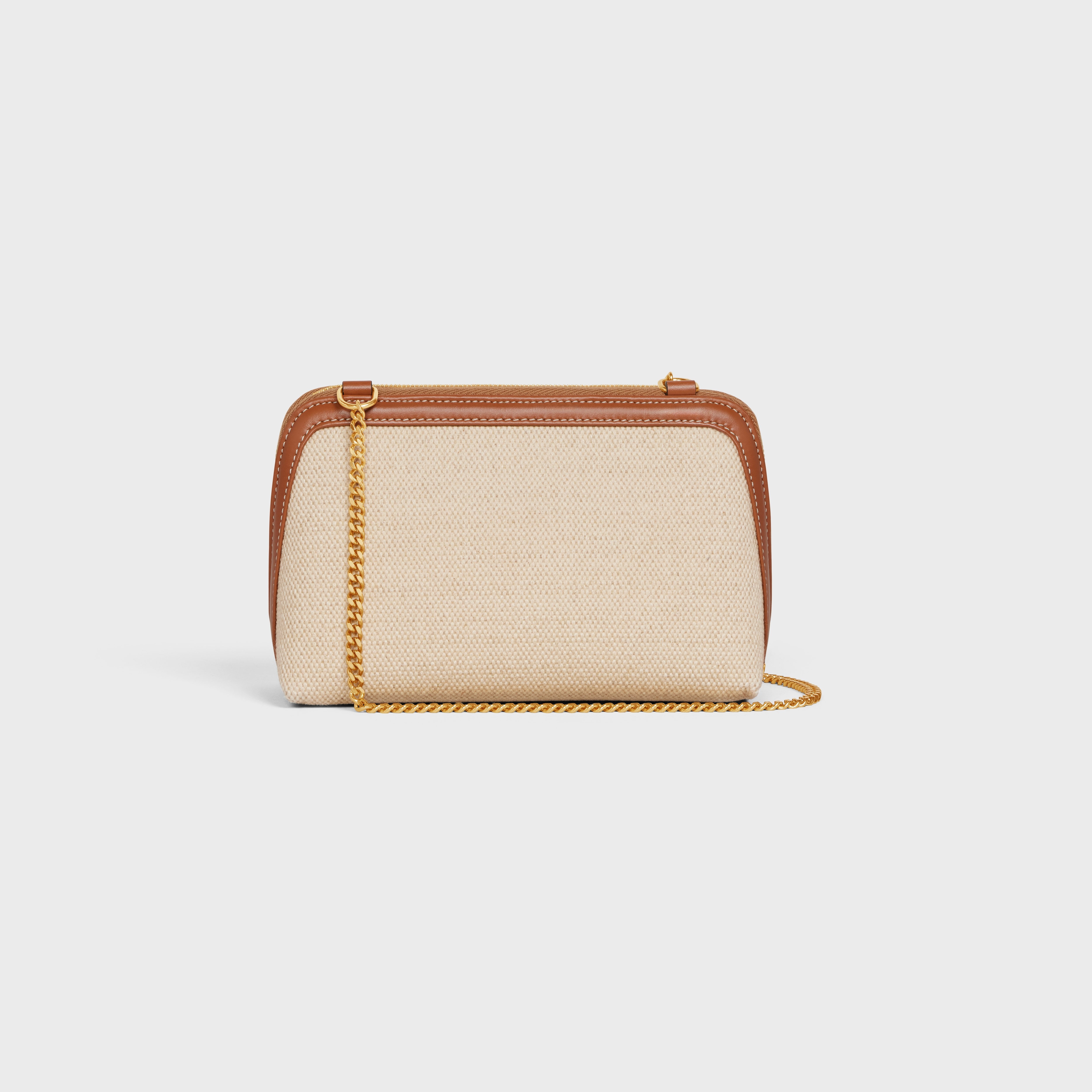 Clutch on Chain Cuir triomphe IN textile and calfskin - 3