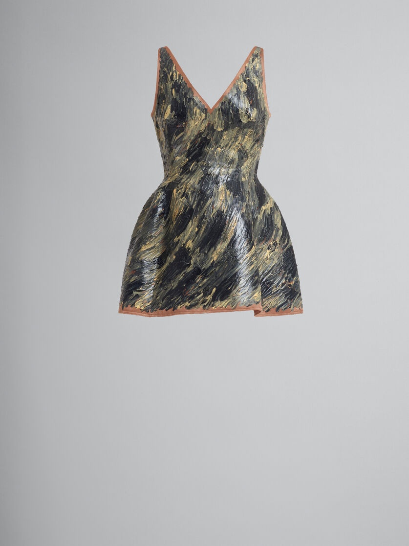 GREY HAND-PAINTED DUCHESSE CORSET DRESS - 1