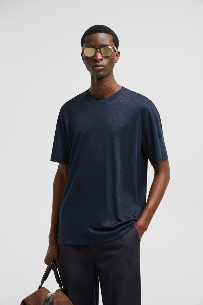 Moncler Logo Linen T-Shirt outlook