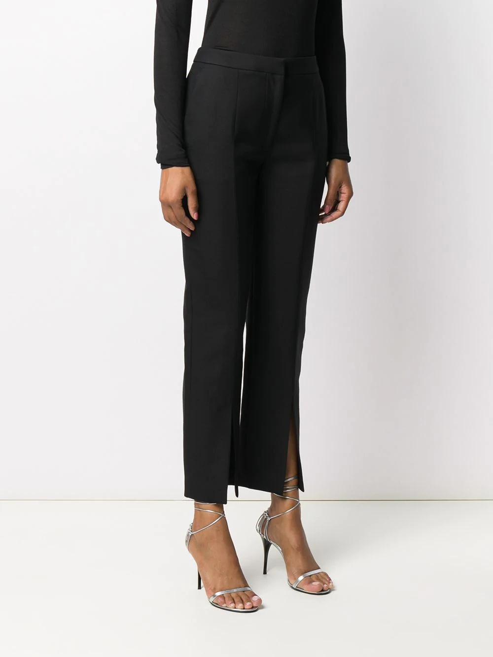 split-detail tailored trousers - 3