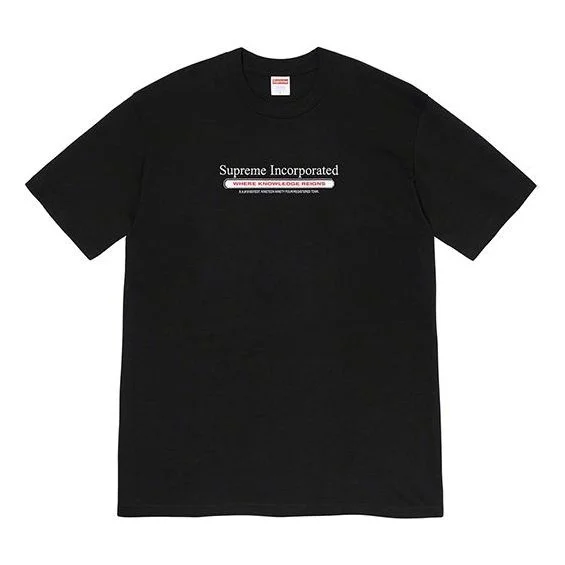 Supreme FW19 Week 7 Inc. Tee Chest Alphabet Short Sleeve Unisex Black SUP-FW19-750 - 1