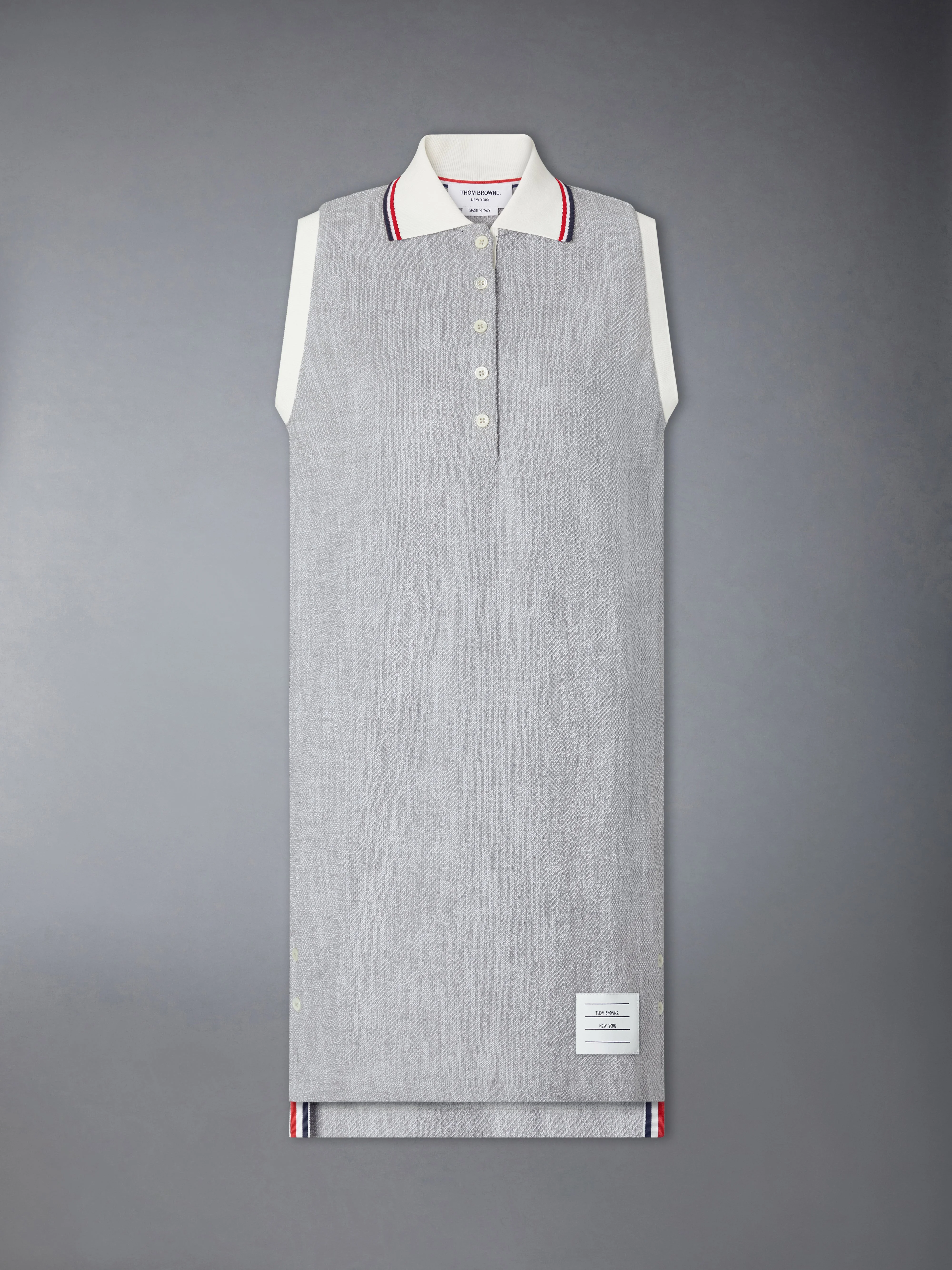 COTTON TWEED SLEEVELESS POLO DRESS - 1