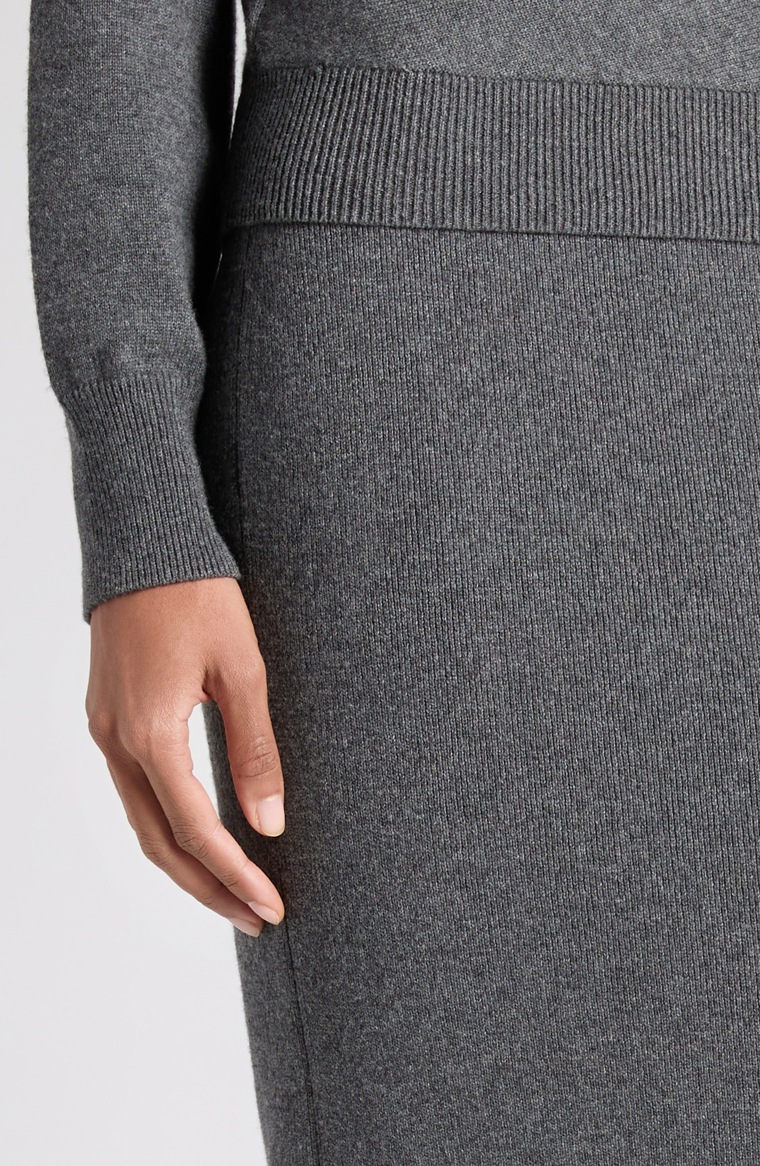 TOM FORD Stretch Cashmere & Cotton Pencil Skirt in Ig712 Dark Grey Melange at Nordstrom - 5
