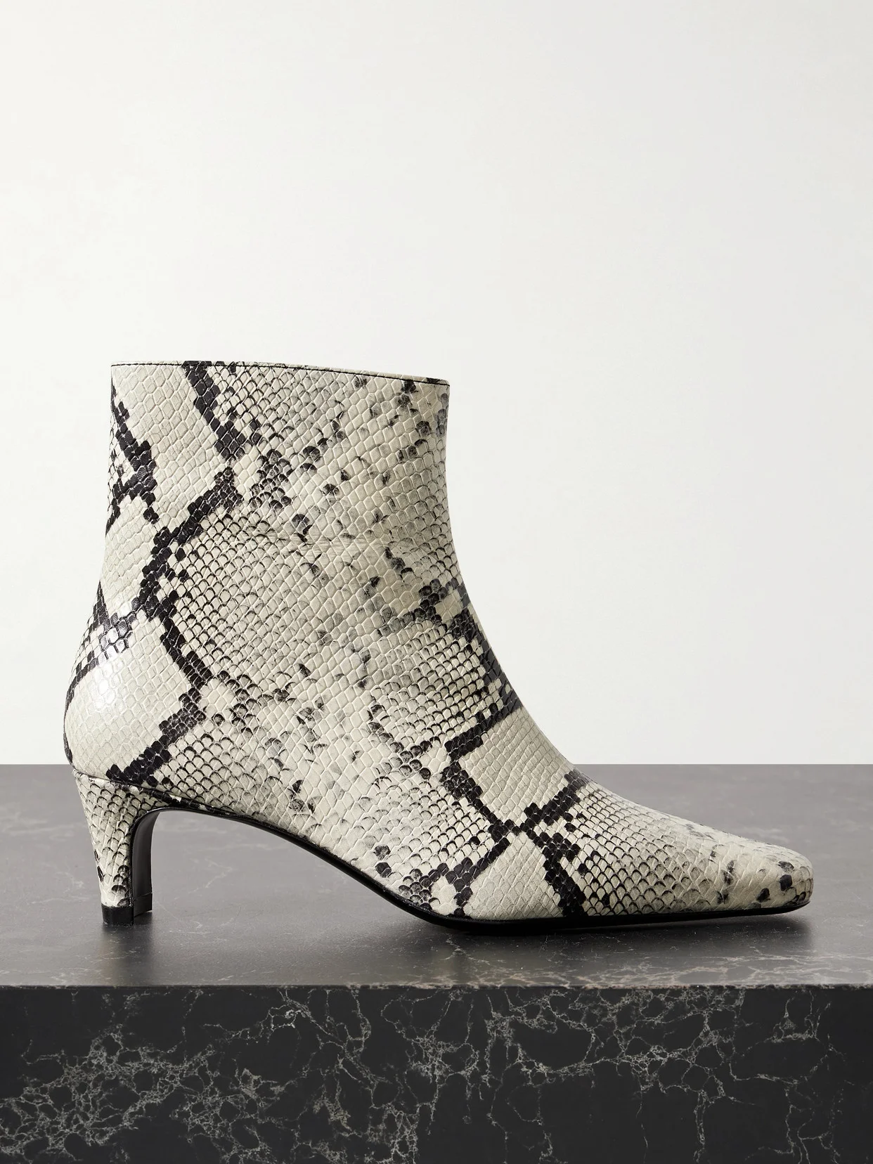 Wally Snake-effect Leather Ankle Boots - 1