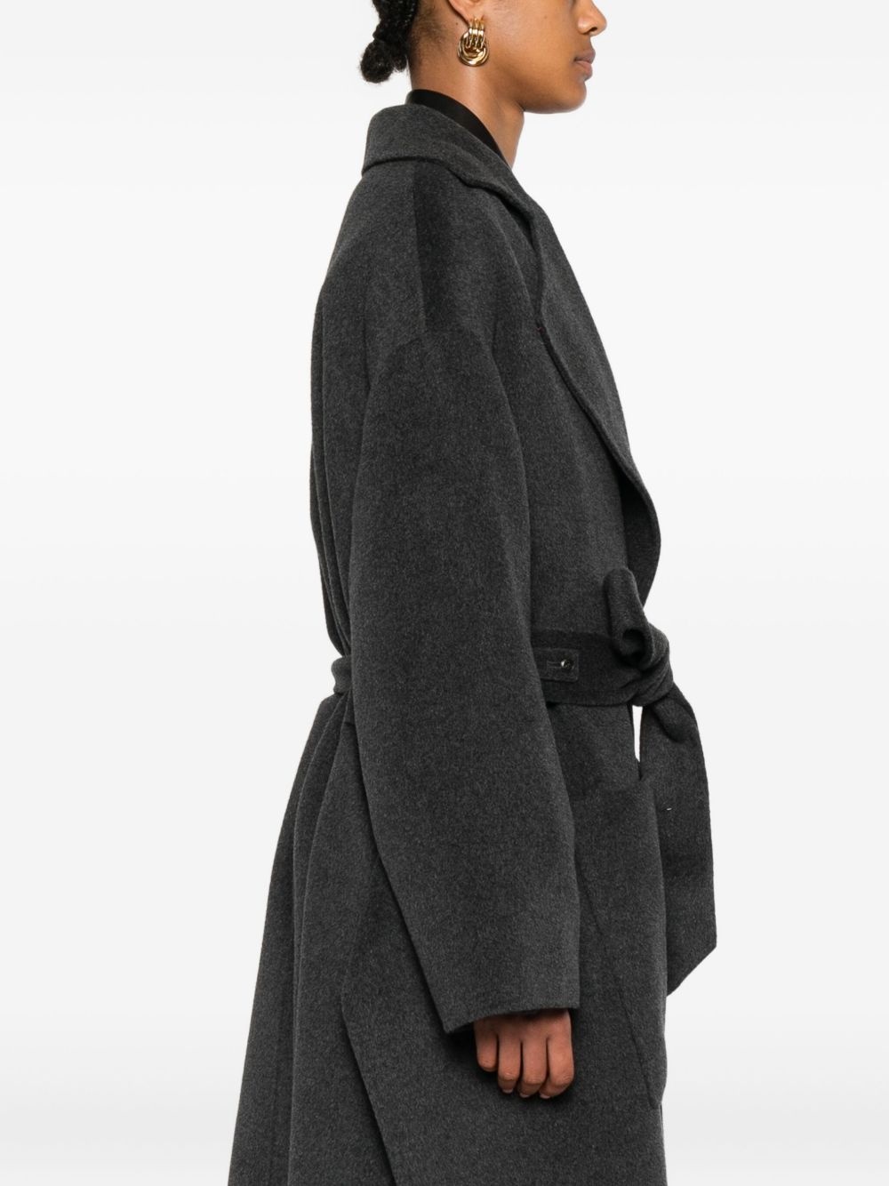belted wool coat - 3