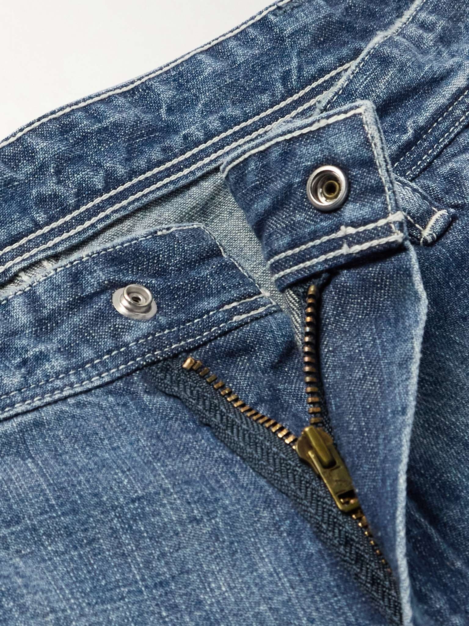 Straight-Leg Distressed Paint-Spattered Jeans - 3