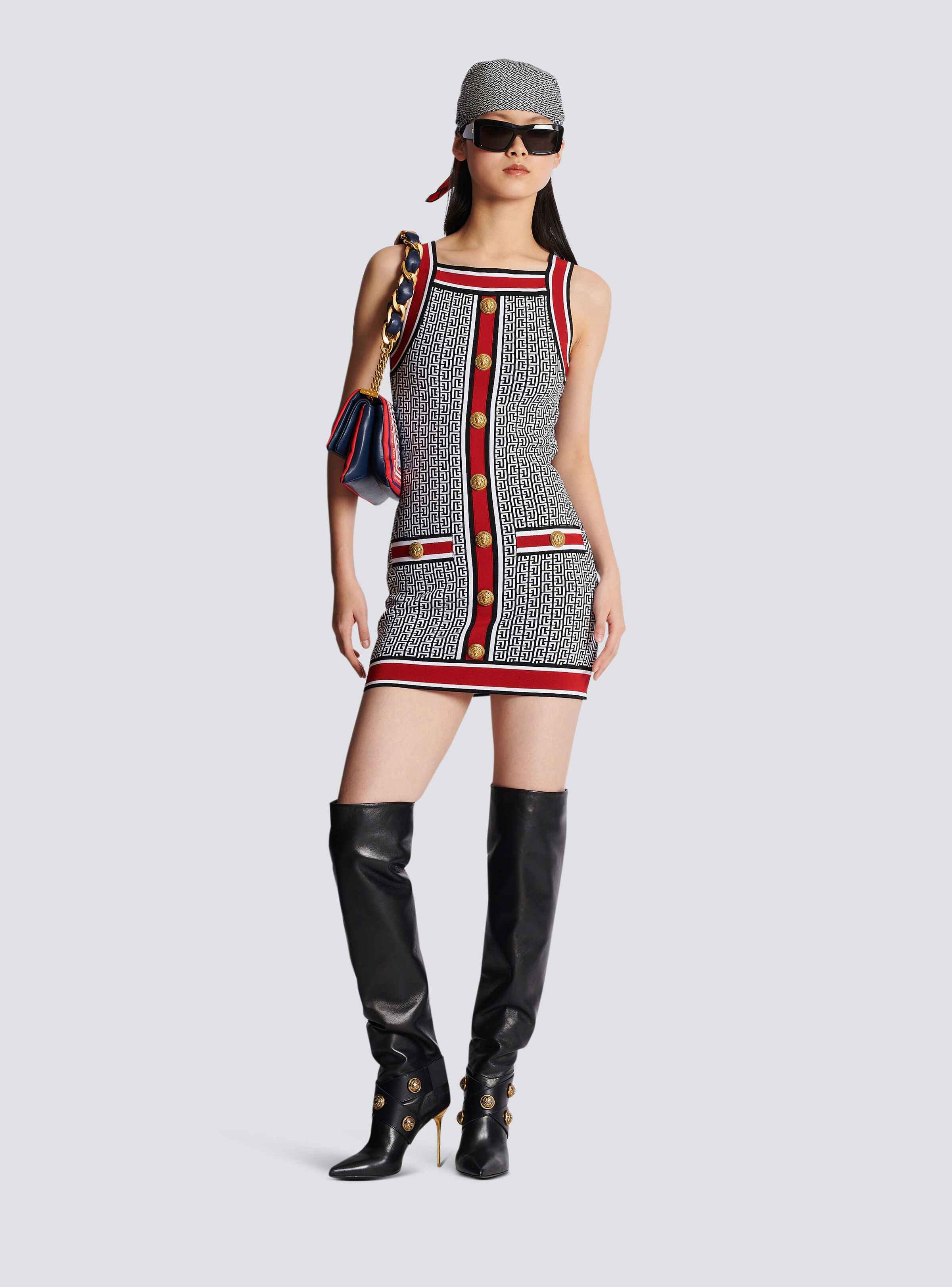 Short monogrammed knit dress - 2