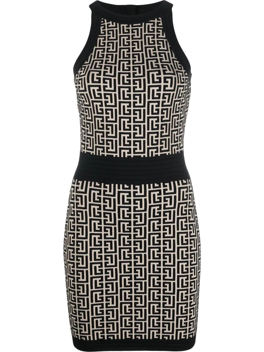 monogram-jacquard sleeveless dress - 1