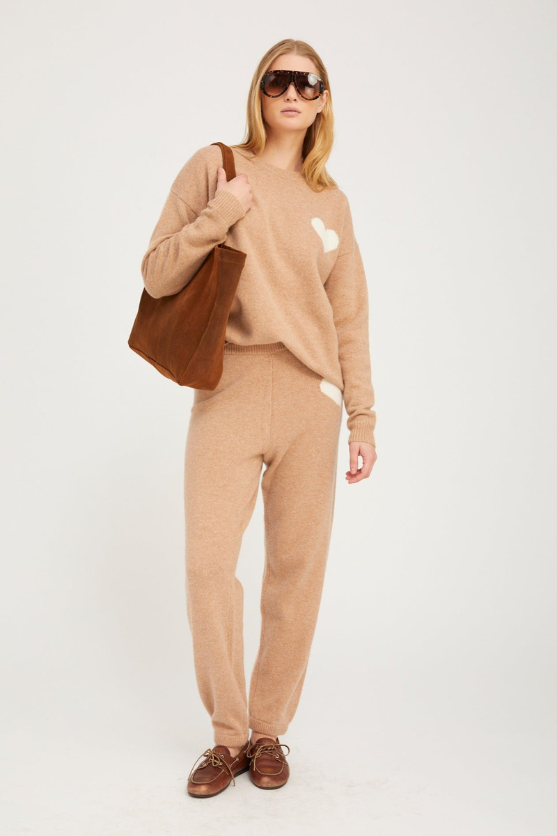 SPRWMN ALMONDINE CASHMERE HEART LOGO SWEATSHIRT outlook