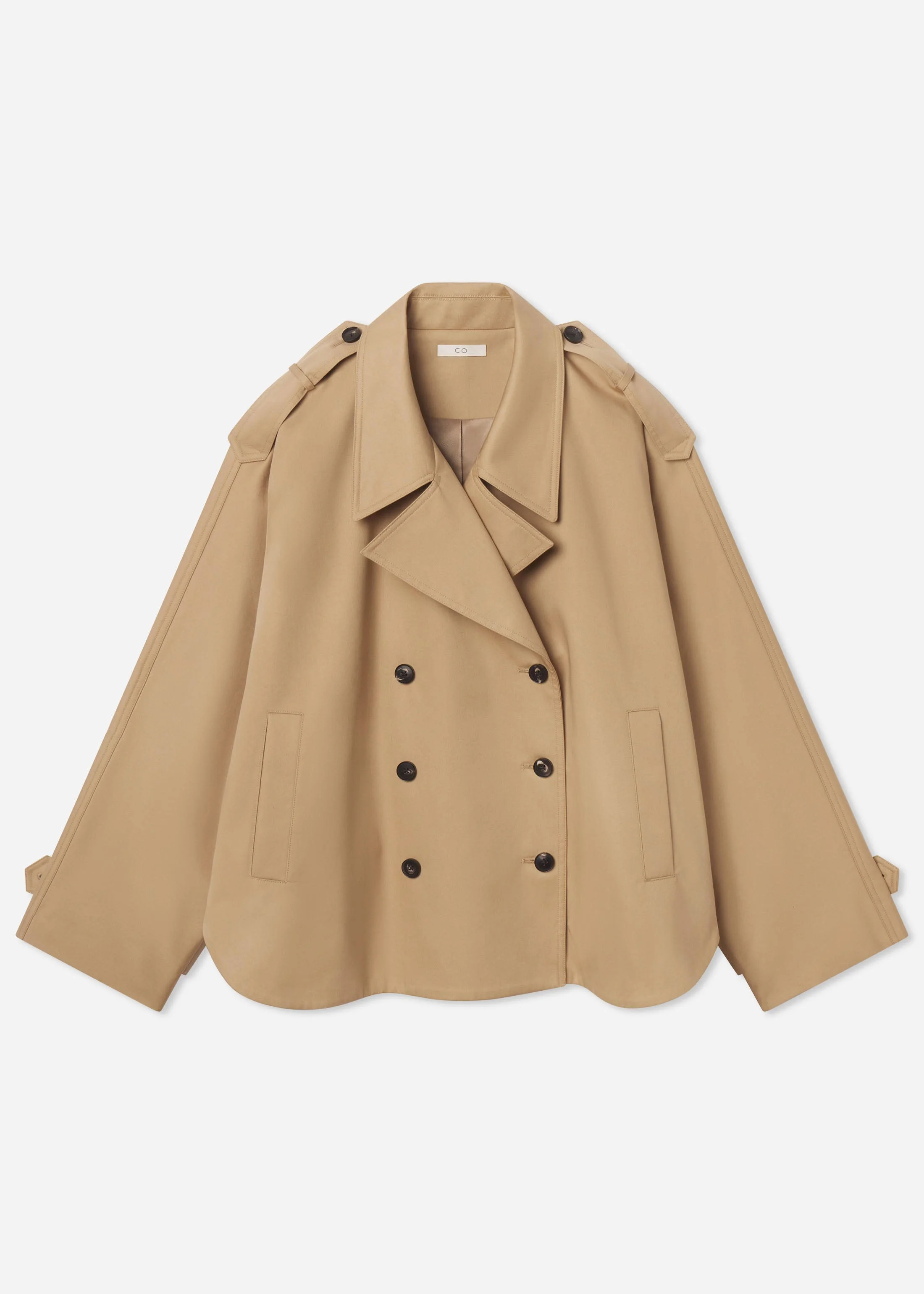 Dolman Cropped Trench in Cotton Twill - 1