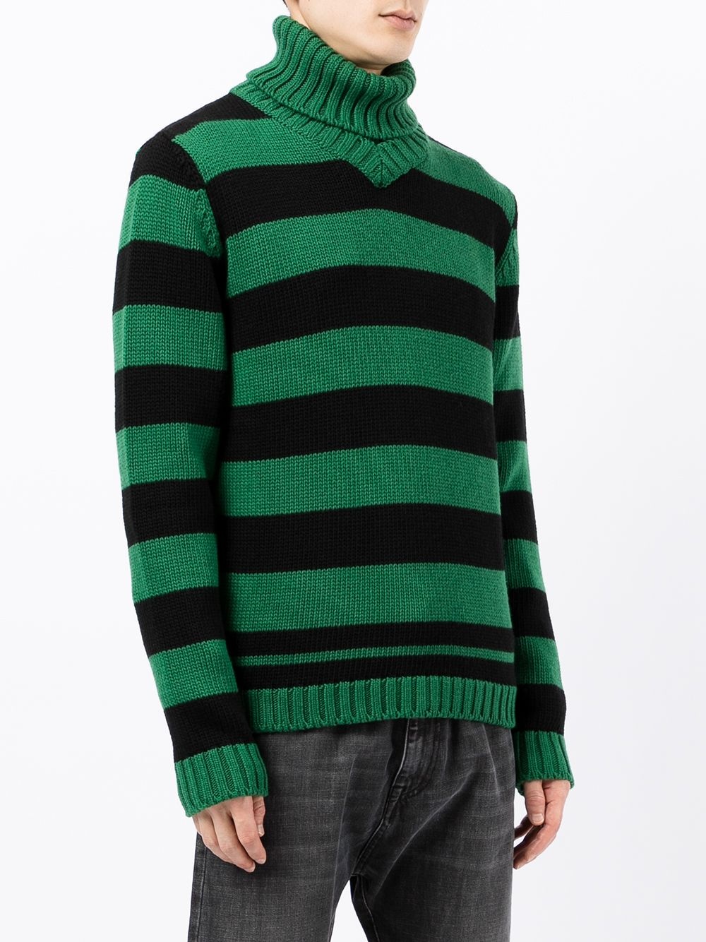 striped turtleneck jumper - 3