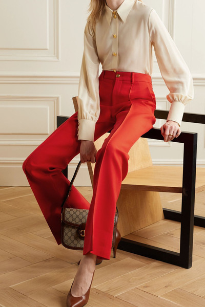 GUCCI Silk and wool-blend wide-leg pants outlook