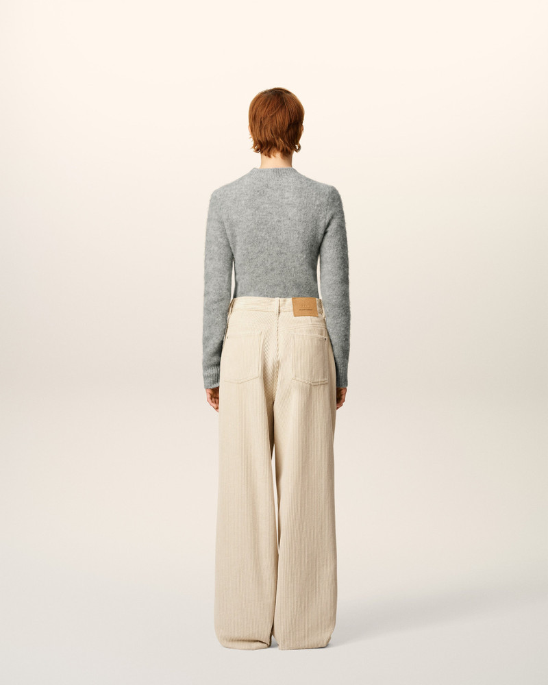 WHITE COTTON LARGE FIT TROUSERS 4