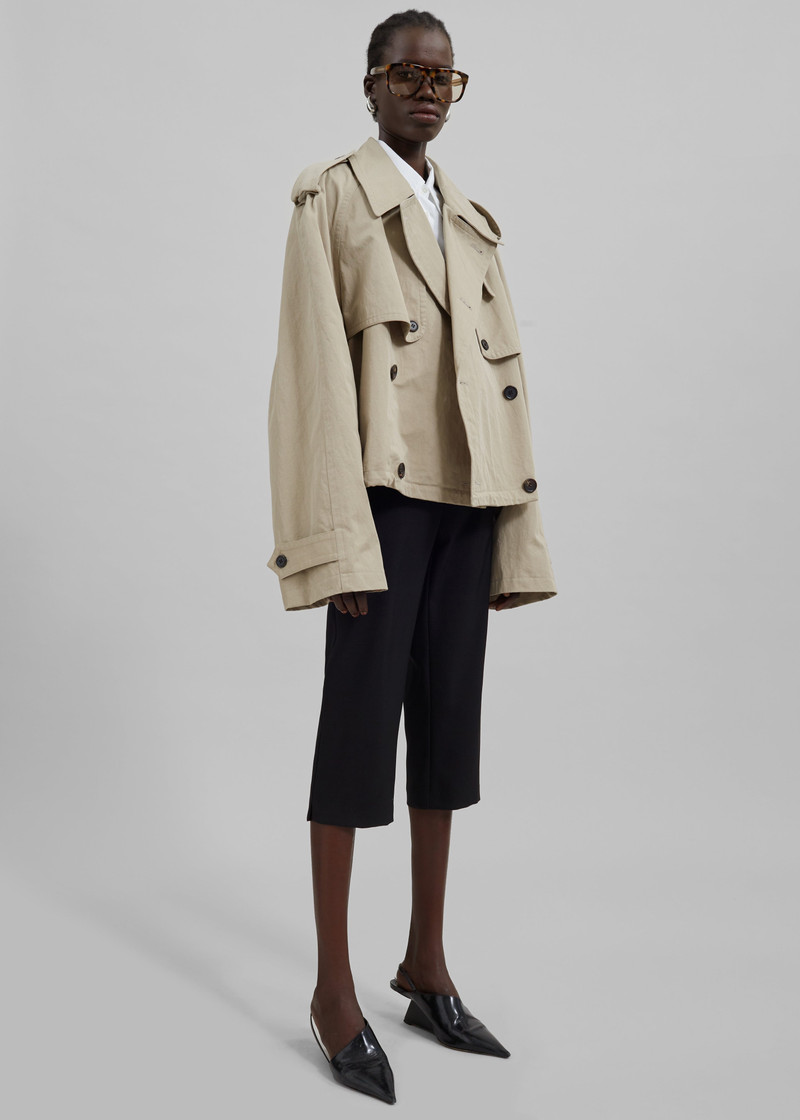 Mads Cropped Trench - Beige 3