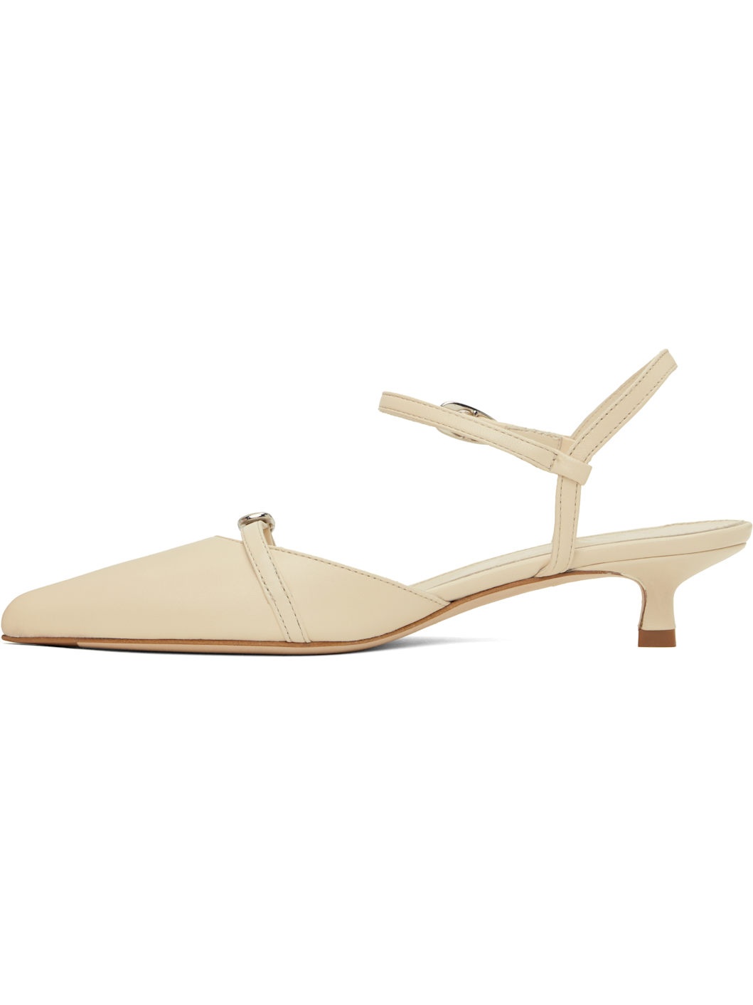 Off-White Melia Leather Kitten Heels - 3