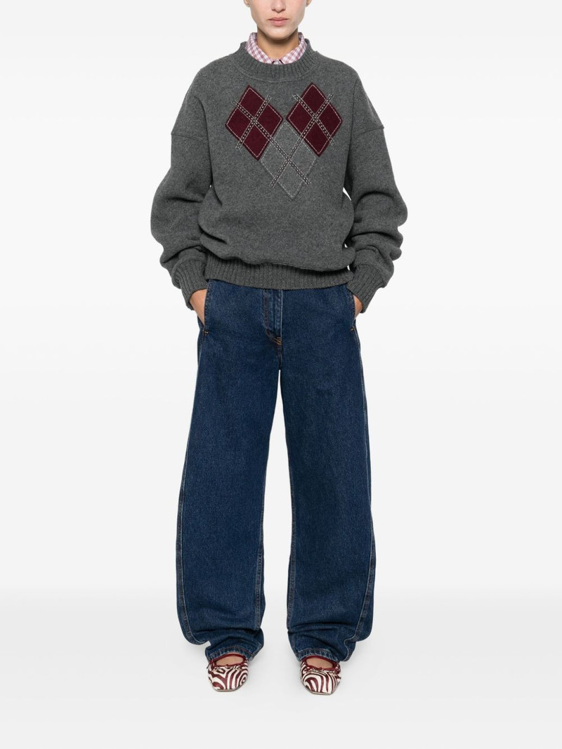 N°21 argyle-appliqué jumper outlook