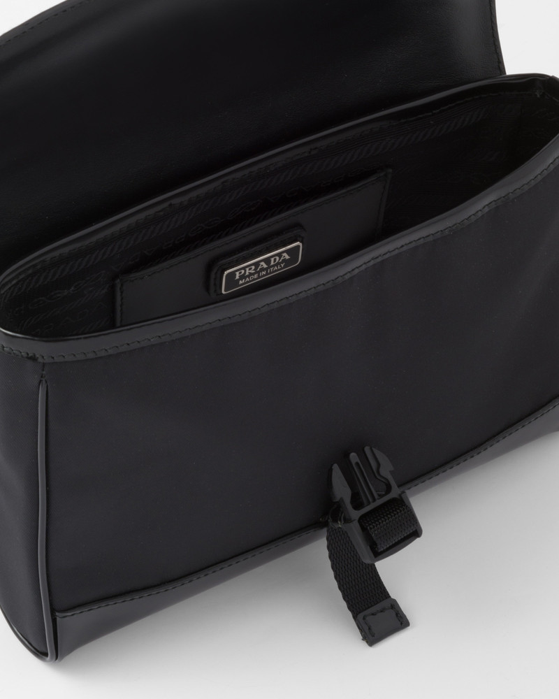 Re-Nylon and leather shoulder bag 5