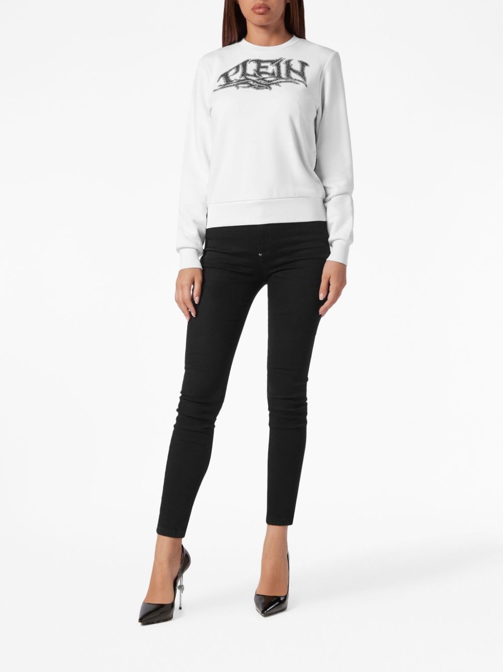 logo-embellished cotton sweatshirt - 2