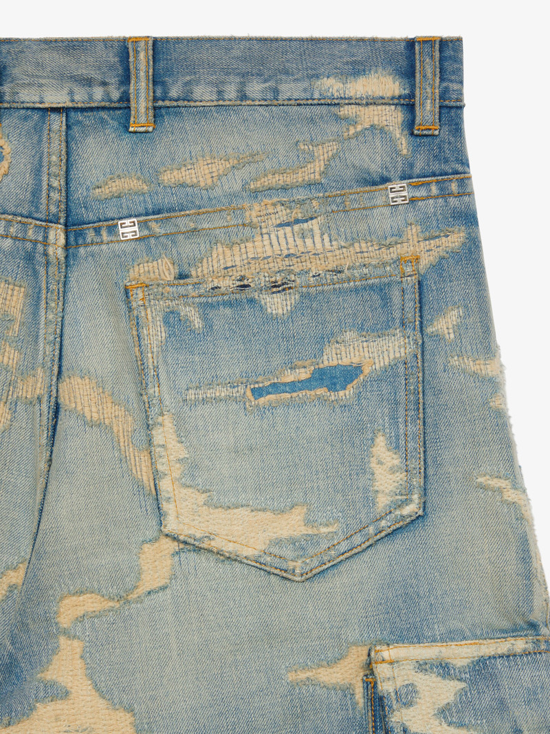 BERMUDA SHORTS IN RIP AND REPAIR DENIM AND MOLESKINE 5