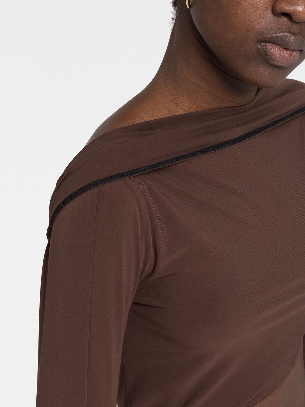 asymmetric cropped bodysuit - 5