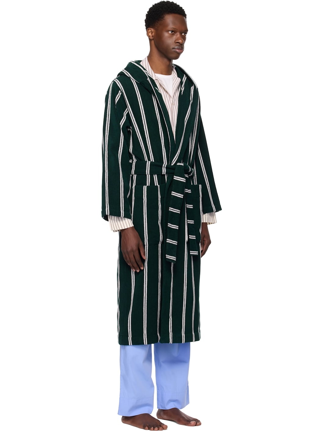 Green Terry Hooded Bathrobe - 2