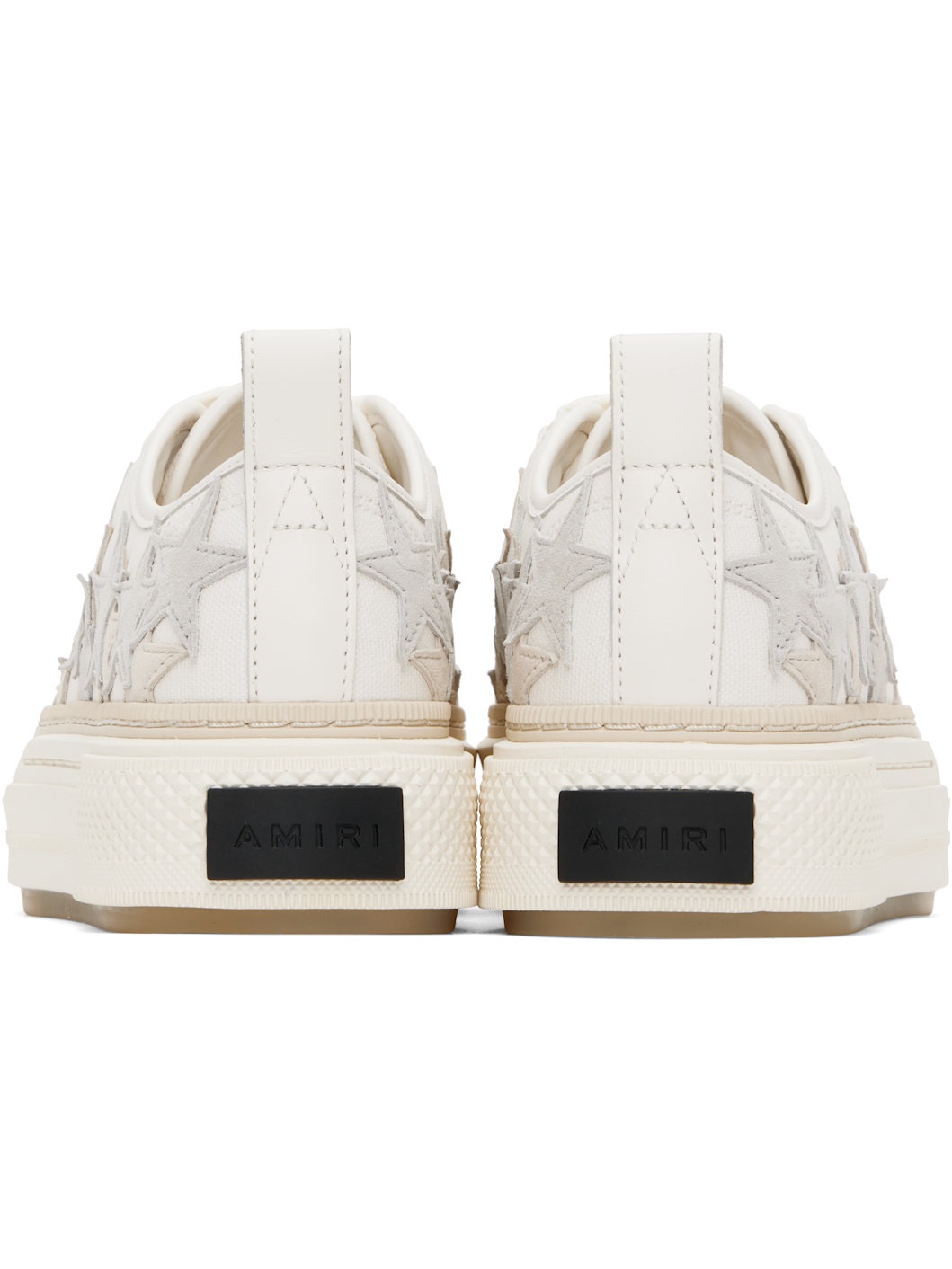 White & Beige Stars Court Low Sneakers - 2
