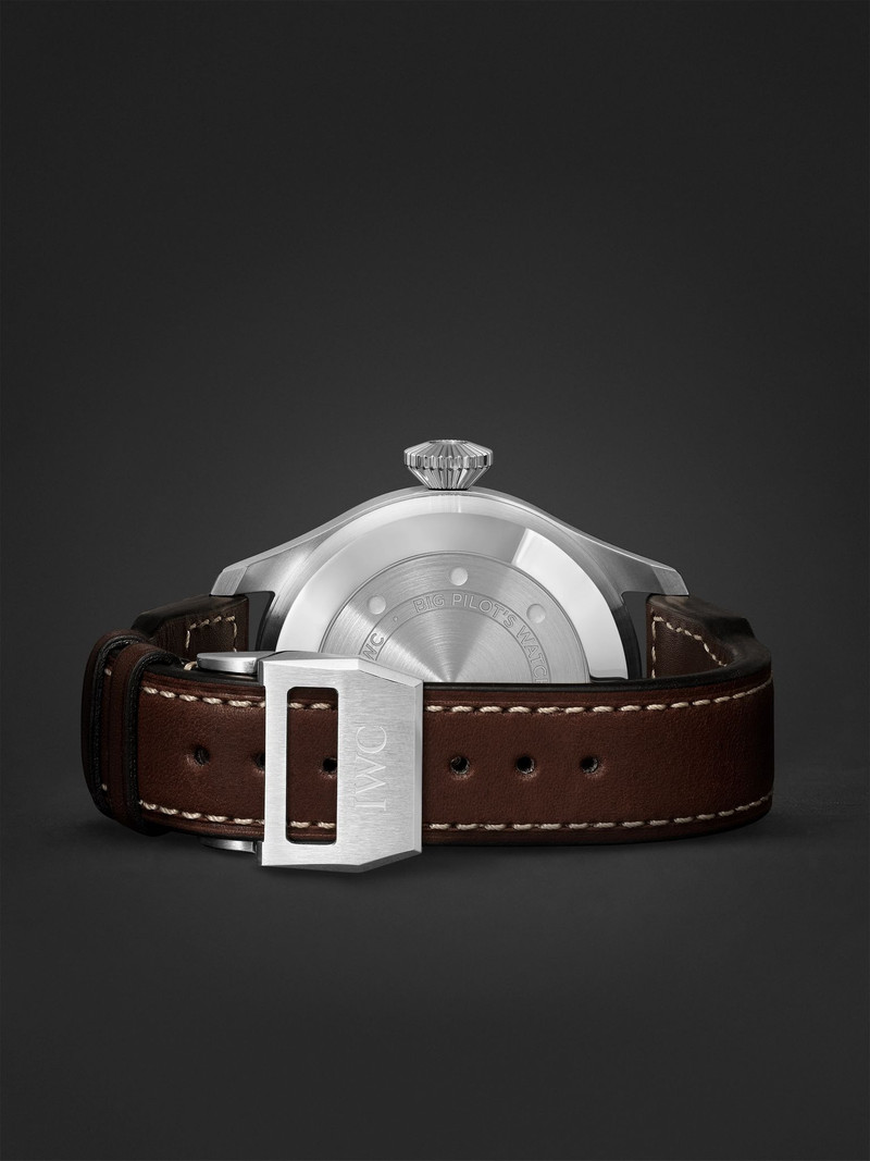 큰 조종사의 자동적인 46.2mm 스테인리스 및 가죽 시계, Ref. 아니. IW501015 5