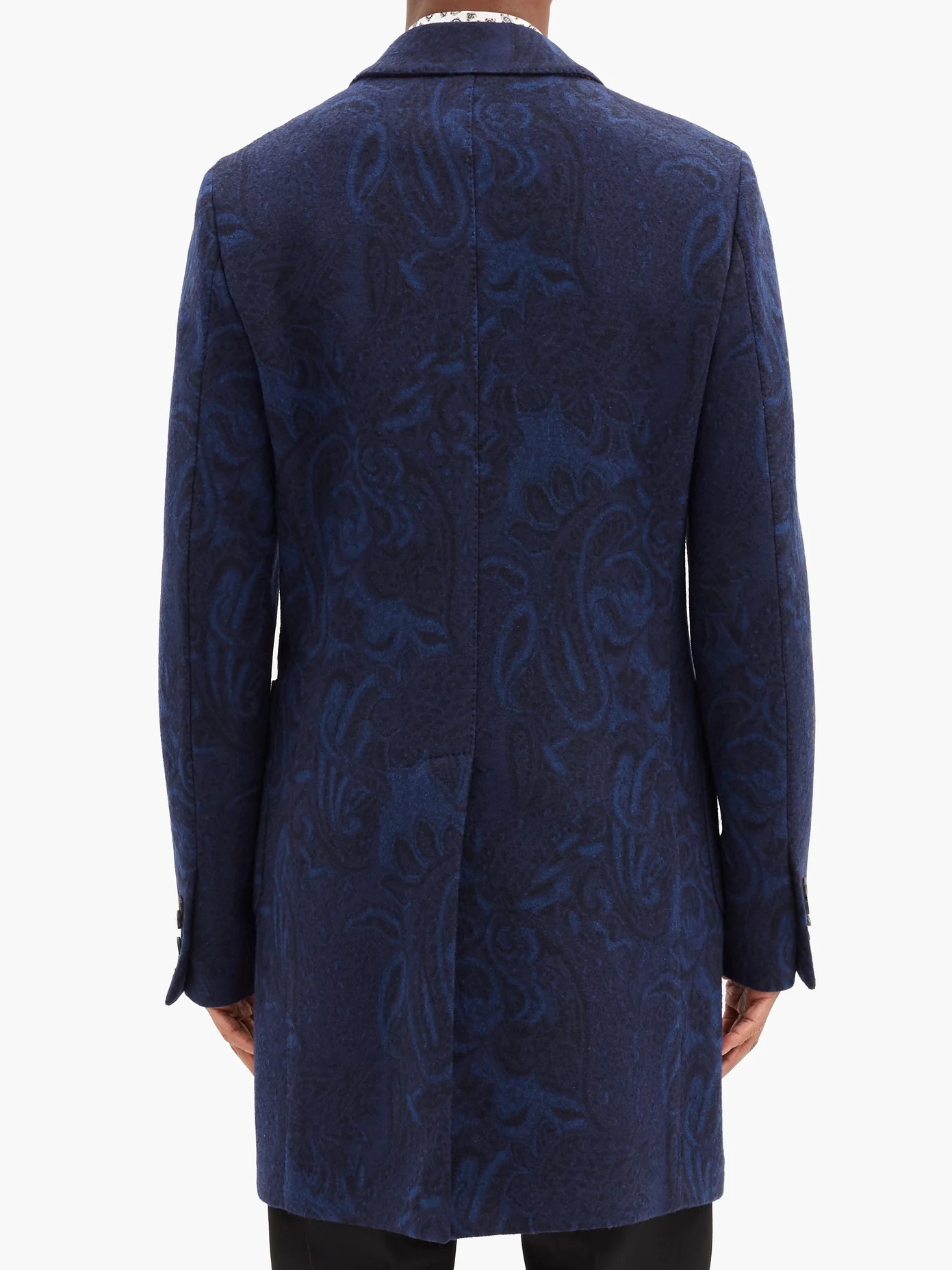 Paisley-jacquard wool-blend overcoat - 5