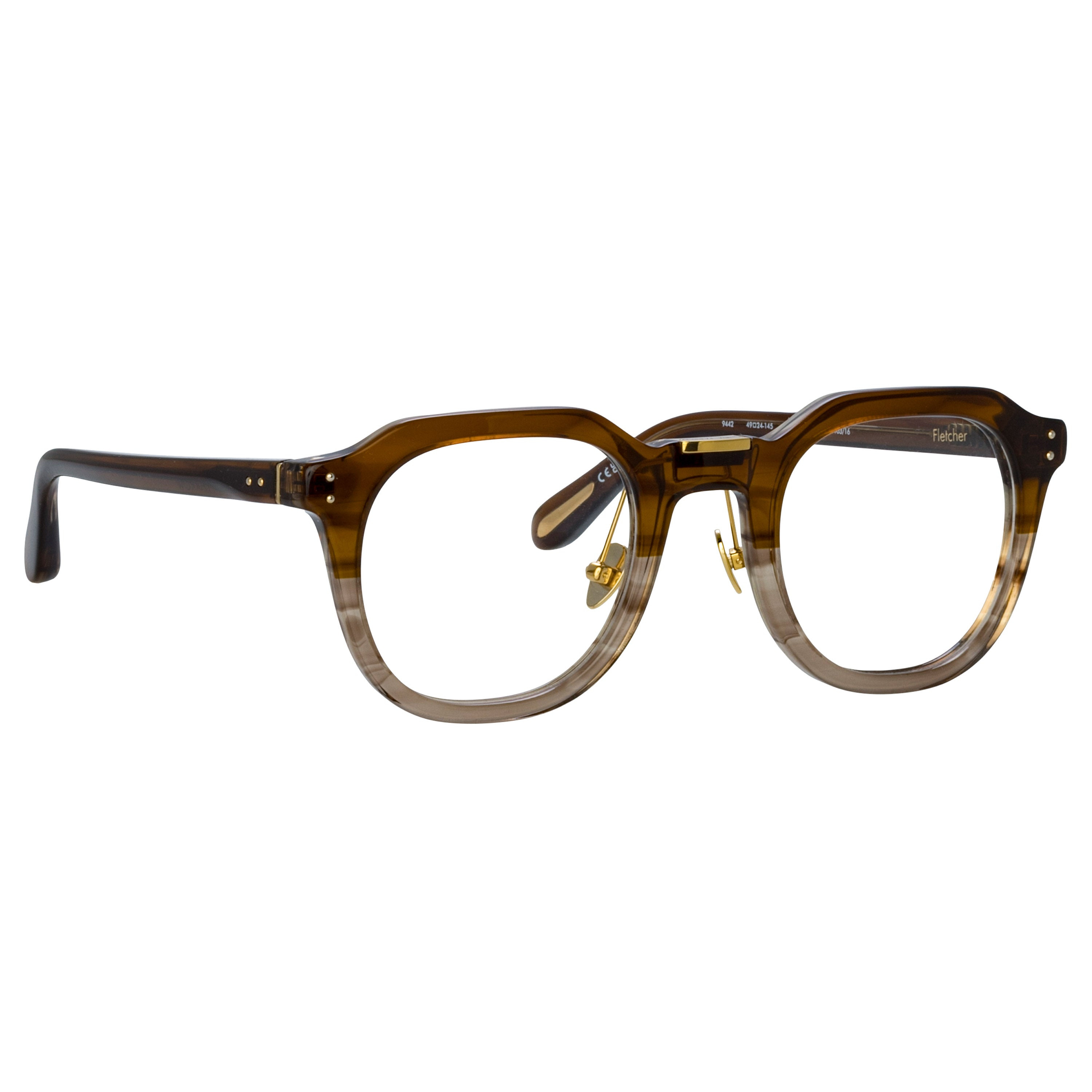 MEN'S FLETCHER ANGULAR OPTICAL FRAME IN CARAMEL HORN - 2