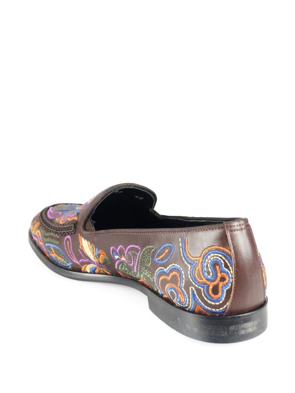 Papillon embroidered leather loafers - 3