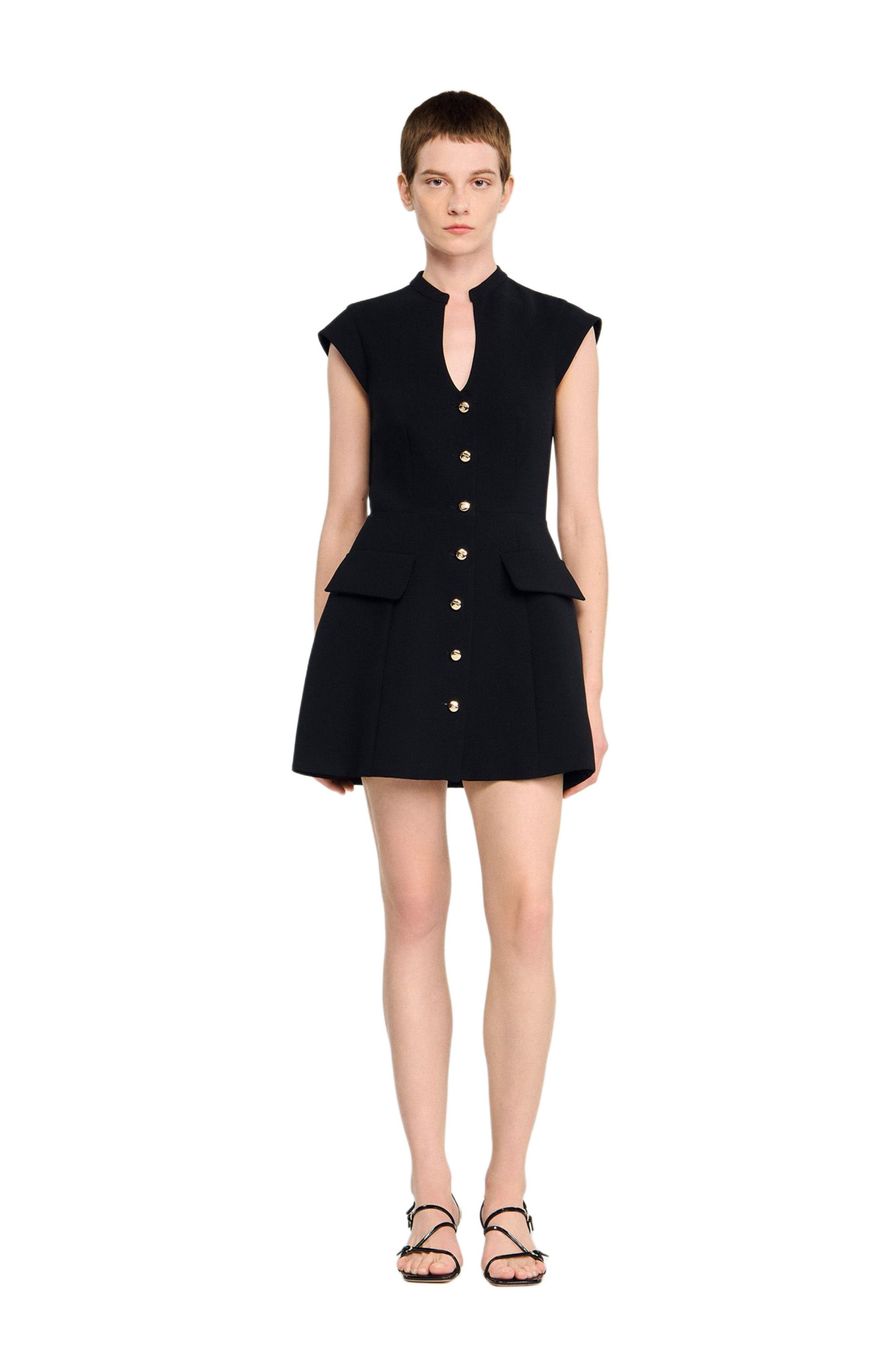 SANDRO Short knit dress in Black at Nordstrom - 6