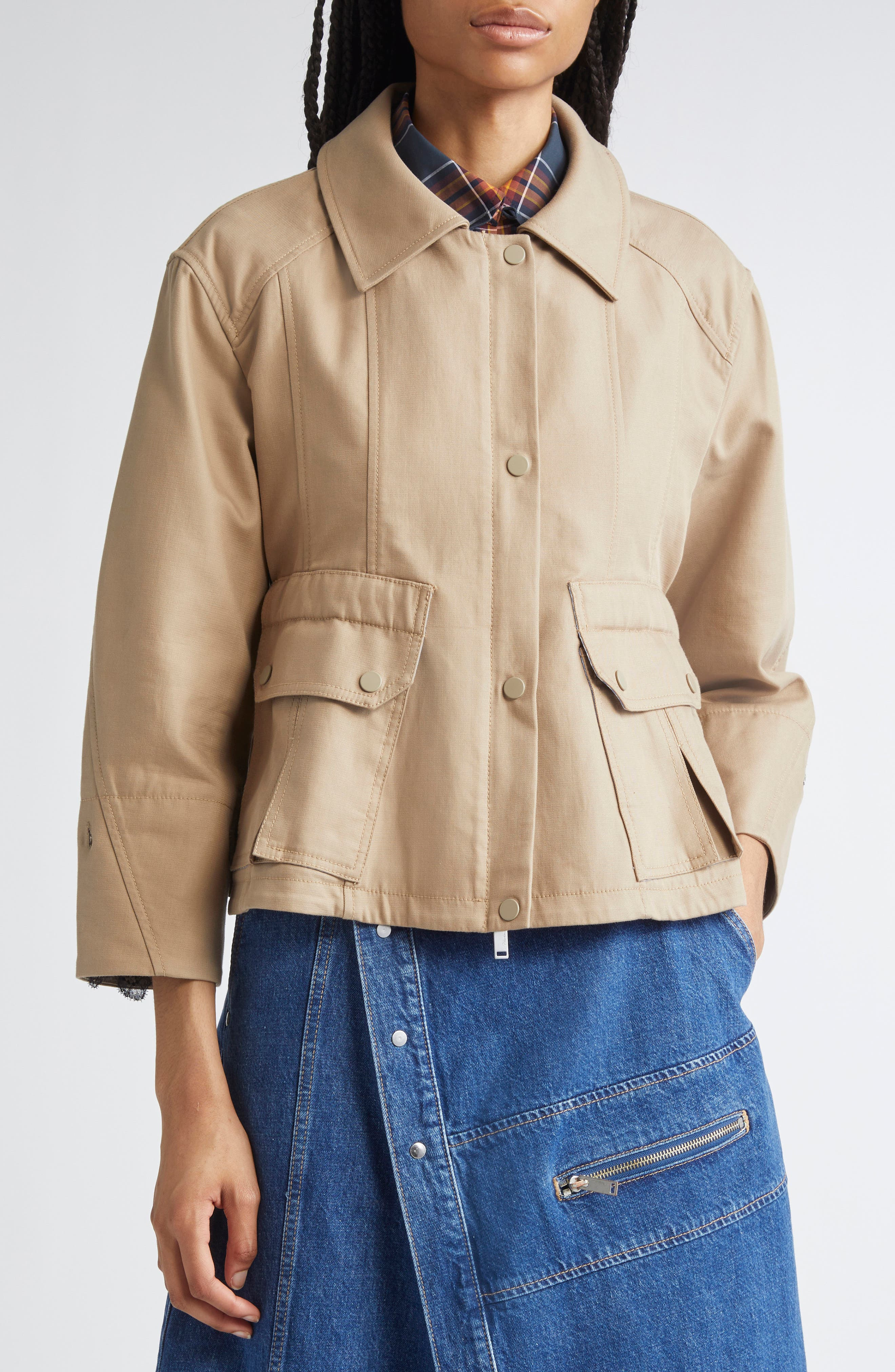 3.1 Phillip Lim Crop Barn Jacket in Praline Multi at Nordstrom - 3