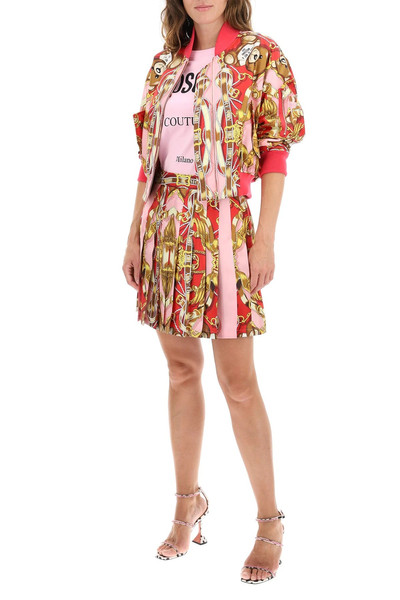 Moschino SILK MINISKIRT WITH TEDDY SCARF PRINT outlook