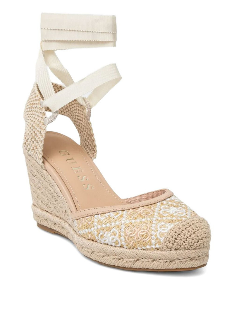 GUESS USA 100mm Charmi embroidered wedge espadrilles outlook