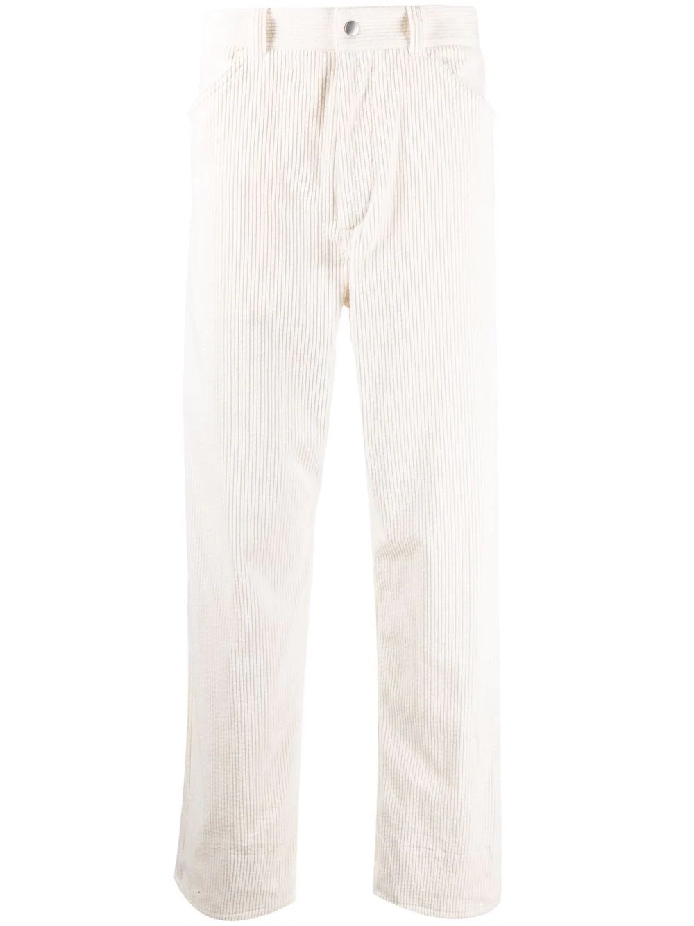 straight leg corduroy trousers - 1