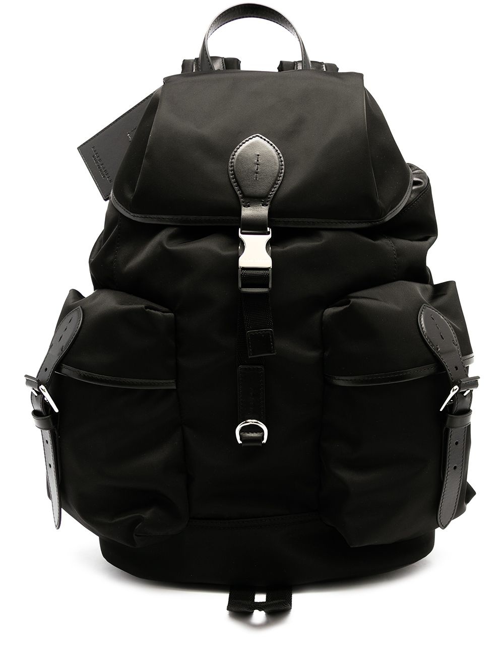 leather trim backpack - 1