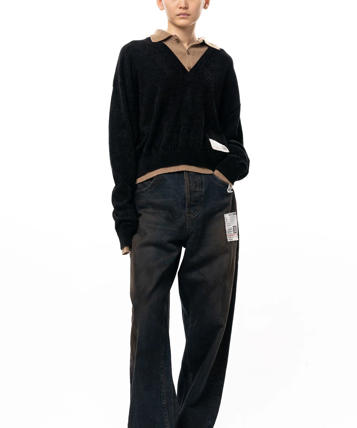 Layered Knit Sweater - 1
