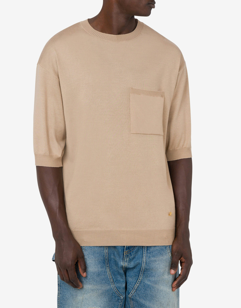 Moschino WOOL AND SILK SWEATER GOLDEN M outlook